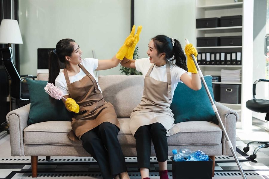 Clean Corner team finishing a home clean